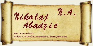 Nikolaj Abadžić vizit kartica